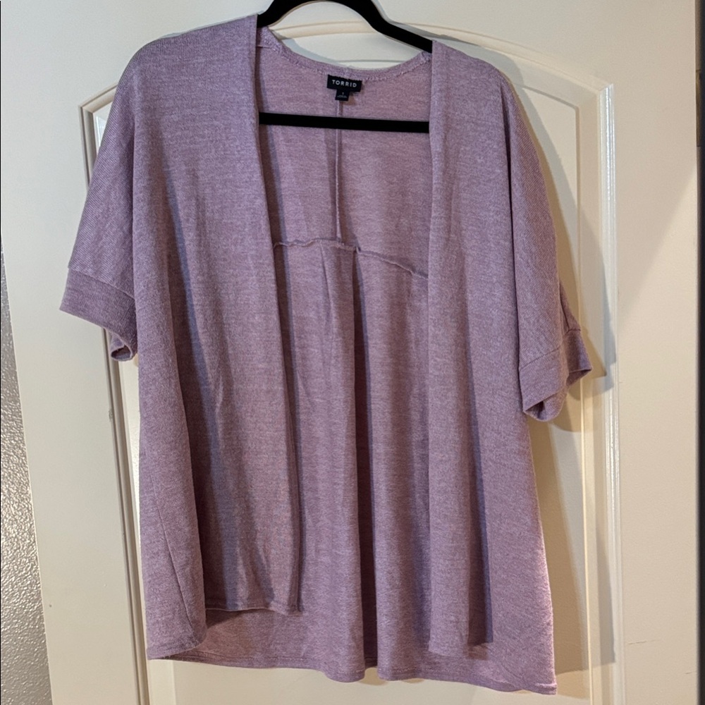 Torrid Women's Mauve Pink Open Cardigan Blouse Top 1X
